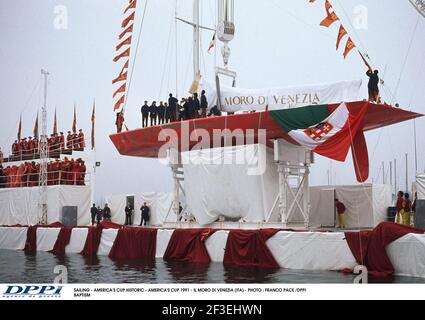 SEGELN - AMERICA'S CUP HISTORISCH - AMERICA'S CUP 1991 - IL MORO DI VENEZIA (ITA) - FOTO : FRANCO PACE /DPPI TAUFE Stockfoto