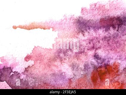 Rosa, lila, lila Aquarell Hintergrund für Ihr Design. Handgezeichnete Textur Stockfoto