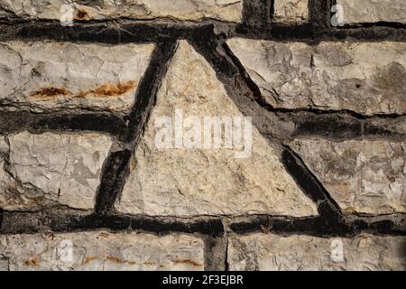 Alte Vintage weiße Ziegelwand Hintergrund Textur Stockfoto