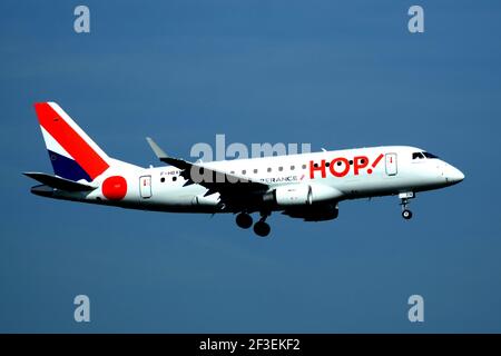 15-03-2021 - Generic Airplanes - F-HBXN - Hop! - Embraer 170. Seriennummer 11, Typ 170LR. Geliefert an Hop! Am 1,04.2016. Ihr erster Besitzer war Alital Stockfoto