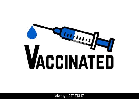 Symbol für den Coronavirus-Impfstoff der Spritze auf Weiß isoliert Stock Vektor