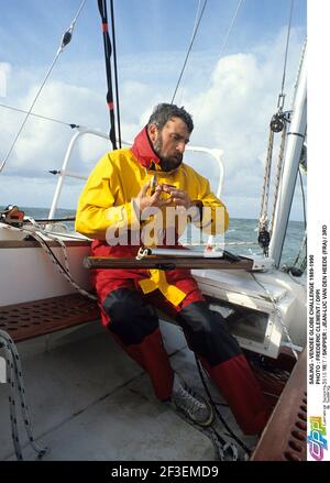 SEGELN - VENDEE GLOBE CHALLENGE 1989-1990 FOTO : FREDERIC CLEMENT / DPPI 3615 MET / SKIPPER : JEAN-LUC VAN DEN HEEDE (FRA) / 3RD Stockfoto