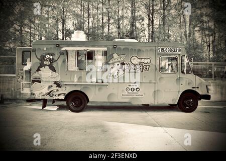 Lynwood Brewing Concern (LBC) in Raleigh, NC. Lokale Craft Brauerei mit einer großen Auswahl an Bieren, Ales und Stouts. Verbunden mit Lynwood Grill. Stockfoto