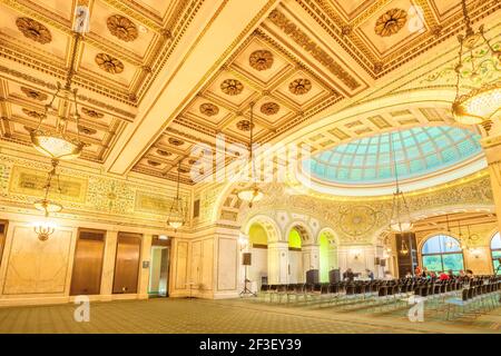 Preston Bradley Hall im Chicago Cultural Center, Illinois, USA Stockfoto