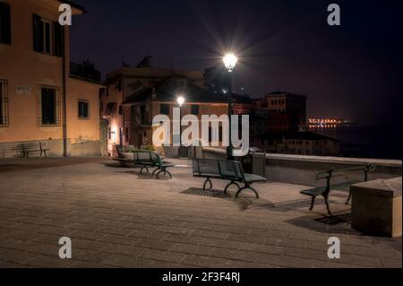 boccadasse kleines Fischerdorf in Genua Ligurien Italien Stockfoto