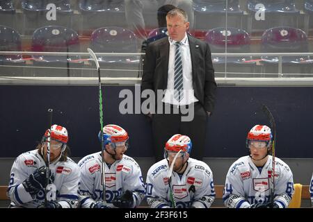 München, Deutschland. März 16th, 2021. Trainer Niklas SUNDBLAD (VS). EHC Red Bull München-Schwenninger Wild Wings Eishockey DER Saison 2020/2021, Spieltag 27th, Hauptrunde, am 16. März 2021 Olympia Eishalle München. Quelle: dpa/Alamy Live News Stockfoto