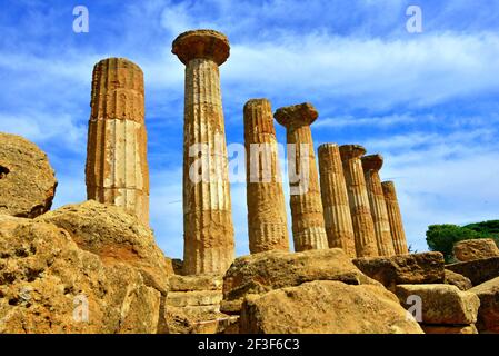 park des Tals der Tempel von Ercole Agrigento Sizilien Italien Stockfoto