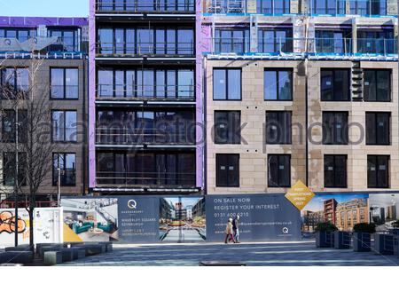 Moderne Wohnimmobilie Neubau zum Verkauf am Waverley Square Edinburgh, Schottland Stockfoto
