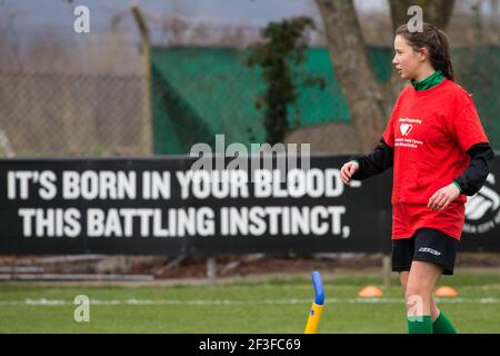 Llandarcy, Großbritannien. März 2021, 14th. Aberystwyth Town beim Waliser Premier Womens Football League-Spiel zwischen Swansea und Aberystwyth in der Llandarcy Academy of Sport in Neath, Wales. Kredit: SPP Sport Presse Foto. /Alamy Live Nachrichten Stockfoto