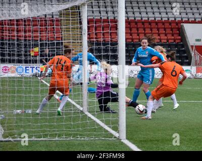 North Lanarkshire, Schottland, UK,25th. Januar 2015: Ein Freundschaftsthort zwischen Glasgow City und Sunderland. Stockfoto