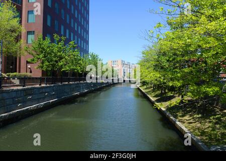 Providence River in der Innenstadt von Providence, Rhode Island RI, USA. Stockfoto