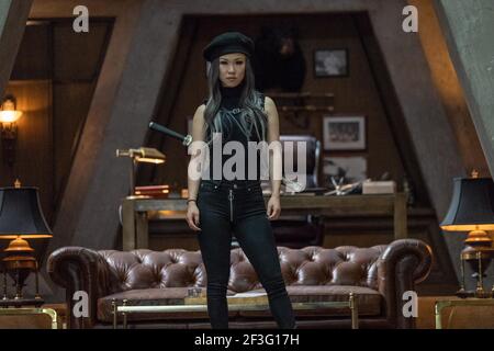 VERÖFFENTLICHUNG: 5. März 2021 TITEL: Boss Level STUDIO: Hulu REGIE: Joe Carnahan PLOT: Ein pensionierter Spezialeinheiten-Offizier ist am Tag seines Todes in einer nie endenden Zeitschleife gefangen. HAUPTROLLE: SELENA LO als Guan Yin. (Bild: © Hulu/Entertainment Pictures) Stockfoto