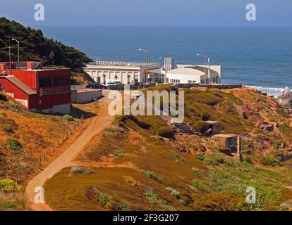 Louis' Restaurant, Sutro Baths, Cliff House Restaurant und Seal Rocks, in San Francisco, Kalifornien Stockfoto