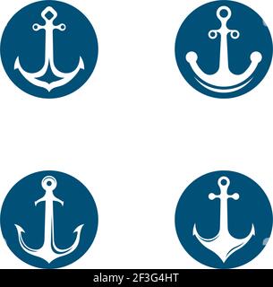 Anker Logo Vorlage Vektor Symbol Illustration Design Stock Vektor