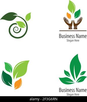 Die Logos der grünen Blatt ökologie Natur element Vektor icon Stock Vektor