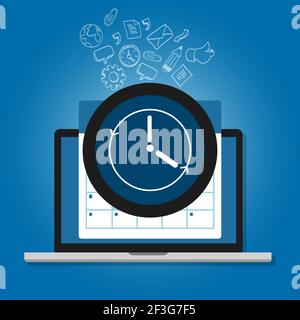 Unterstützung für Verfügbarkeit von Uhr- und Kalendersymbolen Verfügbare Symbole für Uhrensymbole Oder Terminplan Stock Vektor
