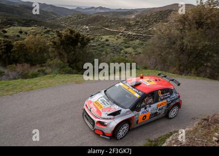 BENGUE Alex und CHAUFFRAD, CITROEN C3, CITROEN TOTAL Action während der Rallye-Weltmeisterschaft 2018, Rallye Tour de Corse vom 5. Bis 8. April in Ajaccio, Frankreich - Foto Frederic Le Floc'h / DPPI Stockfoto