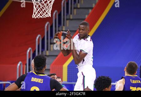 Barcelona, Spanien. März 2021, 16th. 16. März 2021, Barcelona, Katalonien, Spanien: Yannick Nzosa im Spiel zwischen dem FC Barcelona und Unicaja Malaga, entsprechend der 25. Woche der Liga Endesa, spielte im Palau Blaugrana. Foto: JGS/Cordon Press Kredit: CORDON PRESS/Alamy Live News Stockfoto