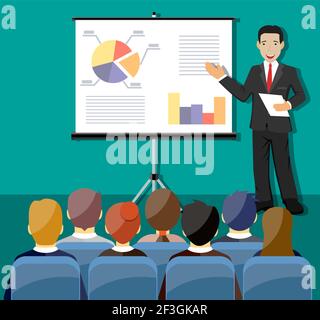 Geschäftsmann, Präsentation Stock Vektor