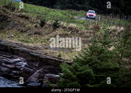 91 FRANCESCHI Jean-Baptiste (FRA), COURBON Romain (FRA), EQUIPE DE FRANCE FFSA, Ford Fiesta R2, Aktion während der WRC World Rally Car Championship 2018, Wales Rally Großbritannien vom 4. Bis 7. Oktober, in Deeside, Wales - Foto Thomas Fenetre / DPPI Stockfoto