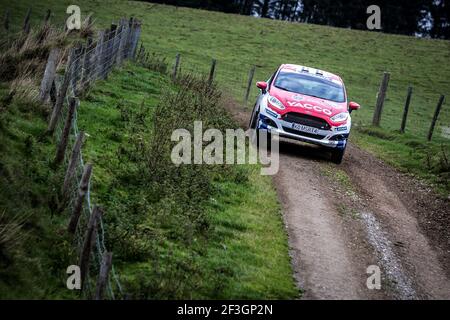 91 FRANCESCHI Jean-Baptiste (FRA), COURBON Romain (FRA), EQUIPE DE FRANCE FFSA, Ford Fiesta R2, Aktion während der WRC World Rally Car Championship 2018, Wales Rally Großbritannien vom 4. Bis 7. Oktober, in Deeside, Wales - Foto Thomas Fenetre / DPPI Stockfoto