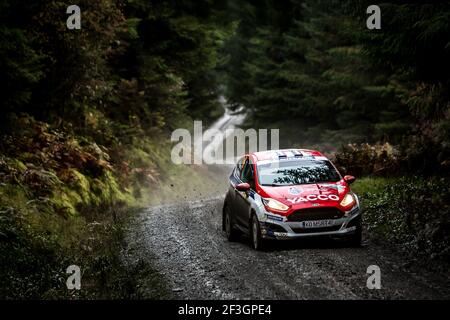 91 FRANCESCHI Jean-Baptiste (FRA), COURBON Romain (FRA), EQUIPE DE FRANCE FFSA, Ford Fiesta R2, Aktion während der WRC World Rally Car Championship 2018, Wales Rally Großbritannien vom 4. Bis 7. Oktober, in Deeside, Wales - Foto Thomas Fenetre / DPPI Stockfoto