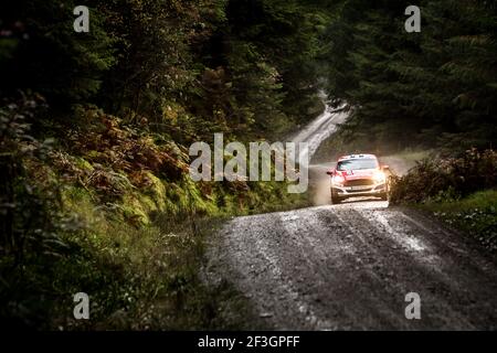 91 FRANCESCHI Jean-Baptiste (FRA), COURBON Romain (FRA), EQUIPE DE FRANCE FFSA, Ford Fiesta R2, Aktion während der WRC World Rally Car Championship 2018, Wales Rally Großbritannien vom 4. Bis 7. Oktober, in Deeside, Wales - Foto Thomas Fenetre / DPPI Stockfoto