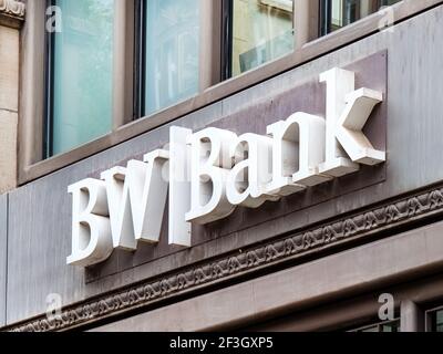 Logo der Baden-Württembergischen Bank in Stuttgart Stockfoto