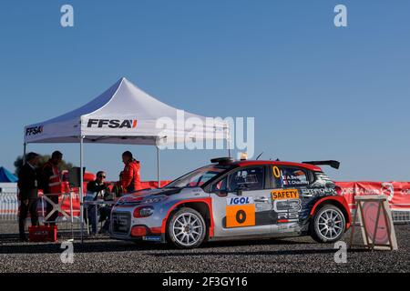 BENGUE Alex und CHAUFFRAD, CITROEN C3, CITROEN INSGESAMT während der WRC World Rally Car Championship 2018, Tour de Corse Rallye vom 5. Bis 8. April in Ajaccio, Frankreich - Foto DPPI Stockfoto