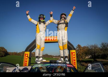 KRISTENSSON Tom, (SWE), Henrik APPELSKOG, (SWE), ADAC Opel Rallye Junior Team, Opel ADAM R2, Portrait während der Rallye-Europameisterschaft 2018 ERC Liepaja Rallye, vom 12. Bis 14. oktober, in Liepaja, Lettonie - Foto Alexandre Guillaumot / DPPI Stockfoto