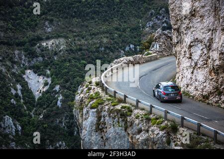 48 MAISANO Brandon et PEBEYRE Pierre, Peugeot 208 VTI R2, Aktion während der französischen Rallye-Meisterschaft 2018, Rallye d'Antibes Cote D'Azur vom 18. Bis 20. Mai in Antibes, Frankreich - Foto Thomas Fenetre / DPPI Stockfoto