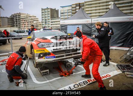 Team SLR Volkswagen Polo, Service-Park während der Rallye Frankreich 2019, Rallye du Touquet vom 14. Bis 16. März in Le Touquet, Frankreich - Foto Gregory Lenormand / DPPI Stockfoto