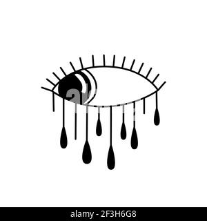 Böses Auge. Auge der Vorsehung. Magische Hexerei Symbol. Magische esoterische Religion heilige Geometrie Symbol Vektor Illustration. Schwarzes Symbol auf Weiß Stock Vektor