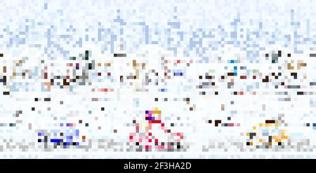 Panorama. Nahtlose Grenze mit einer winterlichen Stadtlandschaft Stock Vektor