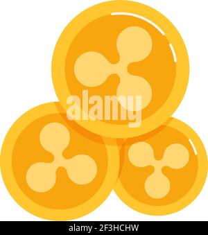 Welligkeit. Blockchain-Technologien, Altcoins, digitaler Geldmarkt, Münzen der Kryptowährung. Vektorgrafik, flacher Stil. Isoliert auf weißem Hintergrund Stock Vektor