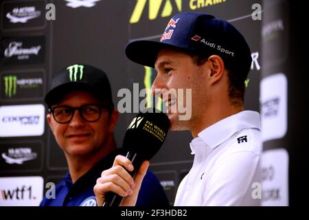 SOLBERG Petter (NOR) PSRX Volkswagen Schweden Volkswagen Polo R, Portrait, BAKKERUD Andreas (NOR) EKS Audi Sport Audi S1, Portrait, während der 2018 FIA World RX of USA vom 29. Bis 30. September in Austin - Foto Paulo Maria / DPPI Stockfoto