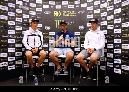 EKSTROM Mattias (SWE) EKS Audi Sport Audi S1, Portrait, SOLBERG Petter (NOR) PSRX Volkswagen Schweden Volkswagen Polo R, Portrait, BAKKERUD Andreas (NOR) EKS Audi Sport Audi S1, Portrait, während der 2018 FIA World RX of USA vom 29. Bis 30. September in Austin - Foto Paulo Maria / DPPI Stockfoto