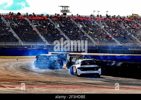 13 BAKKERUD Andreas (NOR) EKS Audi Sport Audi S1, Action, 01 KRISTOFFERSSON Johan (SWE) PSRX Volkswagen Schweden Volkswagen Polo R, Action, während der 2018 FIA World RX of USA vom 29. Bis 30. September in Austin - Foto Paulo Maria / DPPI Stockfoto