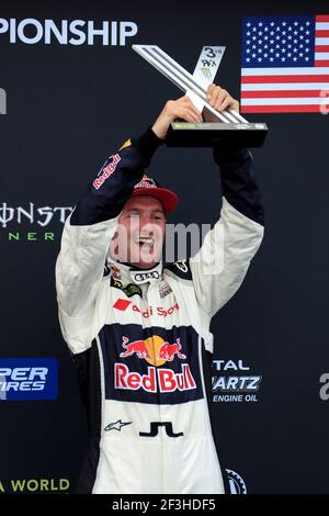 BAKKERUD Andreas (NOR) EKS Audi Sport Audi S1, Portrait, Podium Ambiente, während der 2018 FIA World RX of USA vom 29. Bis 30. September in Austin - Foto Paulo Maria / DPPI Stockfoto