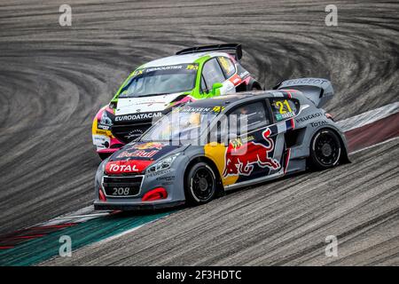 21 HANSEN Timmy (SWE) Team Peugeot Total Peugeot 208, Aktion, während der 2018 FIA World RX of USA vom 29. Bis 30. September in Austin - Photo Paulo Maria / DPPI Stockfoto