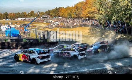 05 EKSTROM Mattias (SWE) EKS Audi Sport Audi S1, Action, 13 BAKKERUD Andreas (NOR) EKS Audi Sport Audi S1, Action, während der 2018 FIA World RX of Germany in Estering vom 13. Bis 14. oktober - Foto Paulo Maria / DPPI Stockfoto