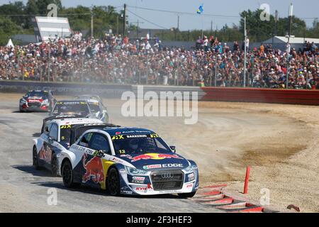 13 BAKKERUD Andreas (NOR), EKS Audi Sport (SWE), Audi S1, Action 05 EKSTRÖM Mattias (SWE), EKS Audi Sport (SWE), Audi S1, Action während der FIA WRX World Rallycross Championship 1 vom 2. Bis 2018. September in Loheac, Frankreich - Foto Dominique Breugnot / DPPI Stockfoto