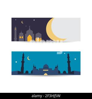 Ramadan Kareem Wallpaper Design-Vorlage. Moderne Wohnung elegante islamische Moschee Gebäude. islamische Hintergrund Banner Stock Vektor