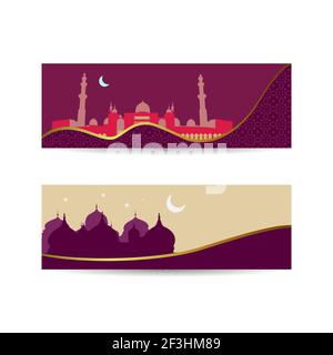 Vektor-Illustration von abstrakten schönen religiösen eid Hintergrund mit Moschee. islamischen Hintergrund Banner Stock Vektor