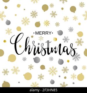Gold glitzernden Design Schriftzug Frohe Weihnachten Stock Vektor