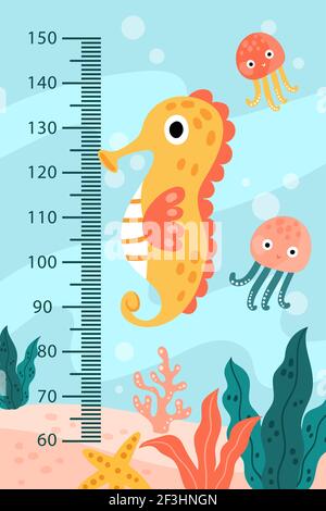 Cartoon Höhe Meter illustrierte Vektor-Illustration. Stock Vektor