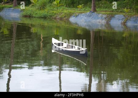 Natürlicher Fluss mit Park in kerala, Indien Stockfoto