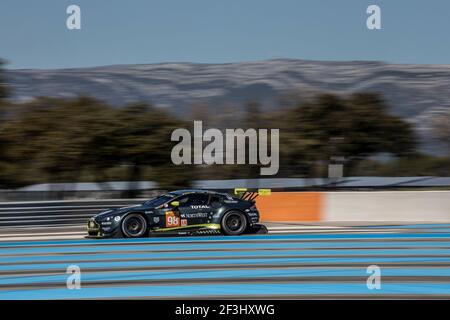 98 DALLA LANA Paul (CAN), LAMY Pedro (prt), LAUDA Mathias (aut), Aston Martin Vantage Team Aston Martin Racing, Aktion während des 2018 FIA WEC World Endurance Championship Prologes bei Paul Ricard HTTT, Le Castellet Frankreich, 6. Bis 7. April 2018 - Foto Marc de Mattia / DPPI Stockfoto