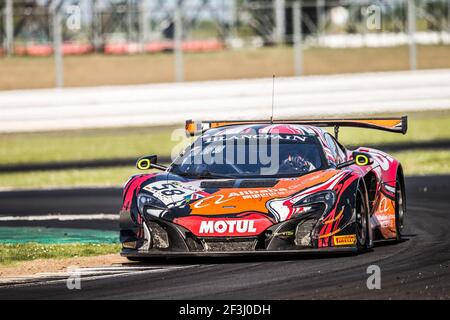 Andrew Watson, Come Ledogar, Ben Barnicoat Garage 59 McLaren 650 S GT3, Aktion während der Blancpain GT-Serie, in Silverstone, 2018, Großbritannien, vom 18. Bis 20. Mai - Foto Antonin Vincent / DPPI Stockfoto