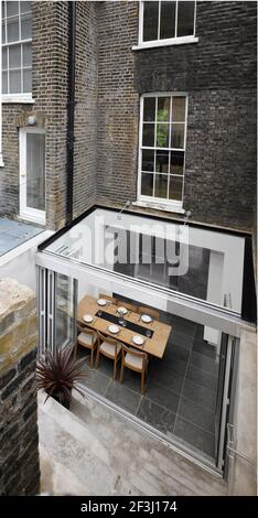 Außenaufnahme von House Extension in Greenwich von Paul Archer Design Stockfoto